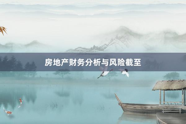 房地产财务分析与风险截至